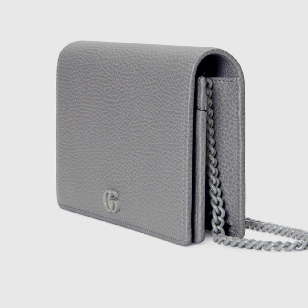 AUTHENTIC NEW Grey wallet chain Gucci bag